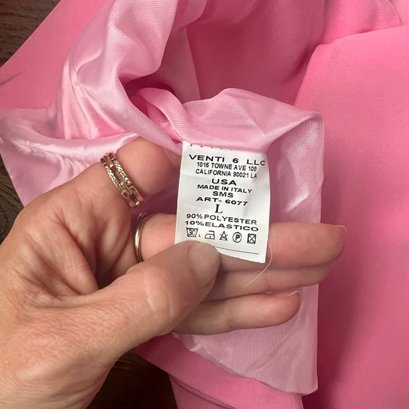 Venti6 | Bubblegum Pink, Ruched Cropped Sleeve Blazer - Picture 7 of 7